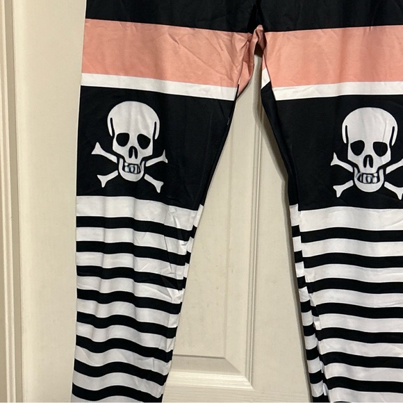 Fitness High Waist Yoga Pants Printed Stretch Ankle Legging Emo Skull Select - Picture 3 of 12